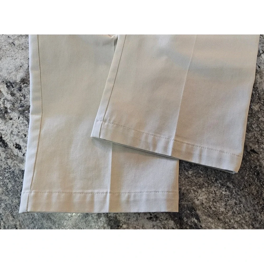 Haggar Mens Pleated Casual Pants Beige‎ Cotton Size 38x28